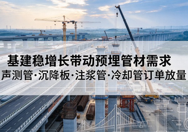 洛浦基建稳增长带动预埋监测管材需求，声测管、沉降板、注浆管订单持续放量